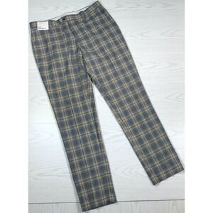Kent & Park Italy Plaid Golf Pants Men 36x32 Polyester Flat Front Tessuto 150s